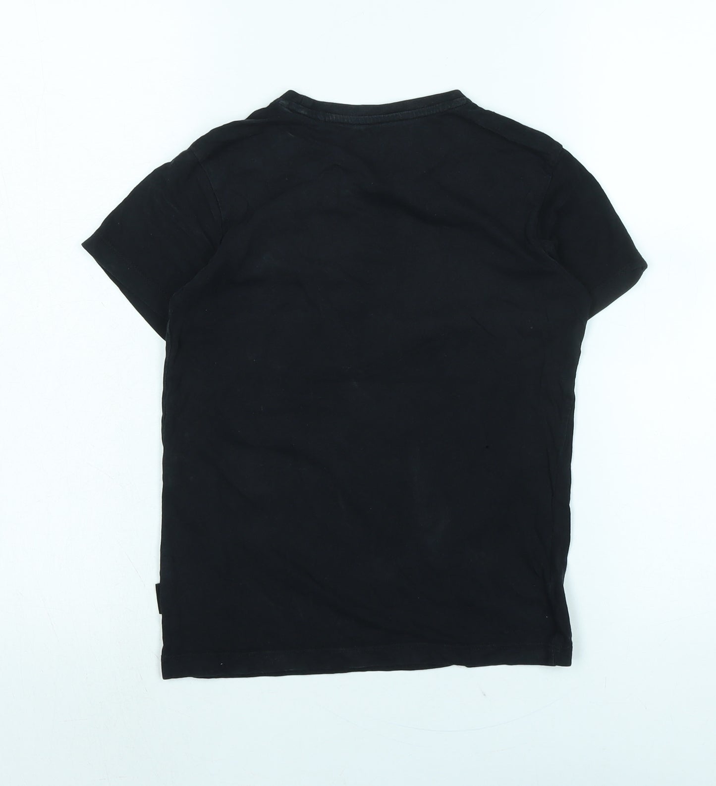 RESERVED Boys Black Cotton Basic T-Shirt Size 9-10 Years Crew Neck