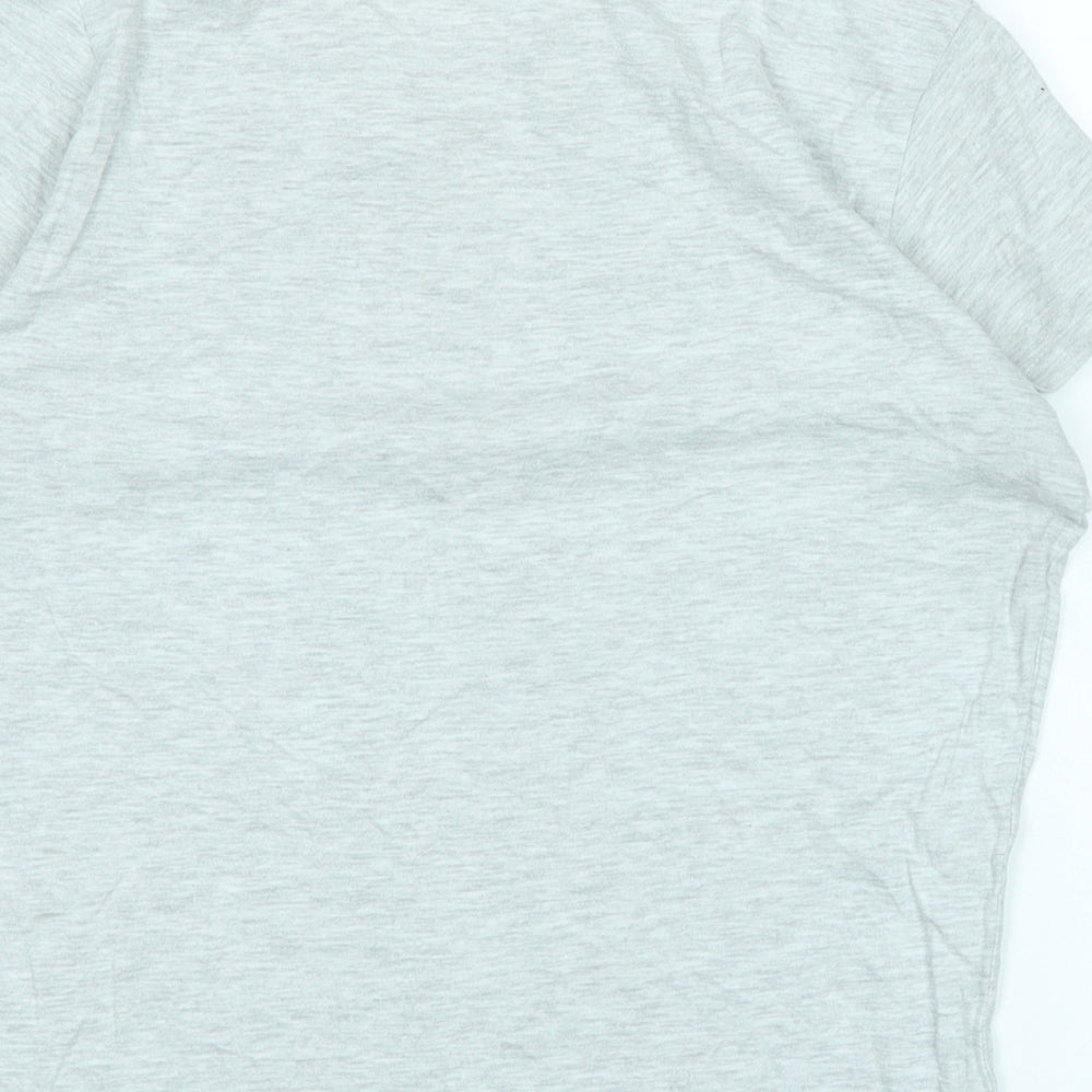 Love B Soul Womens Grey Cotton Basic Polo Size M Crew Neck