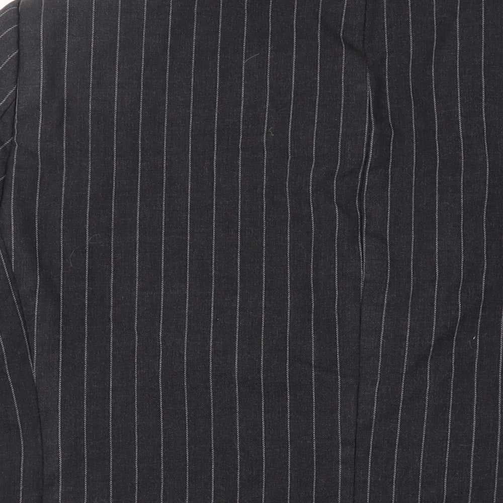 Aquascutum Mens Grey Striped Wool Jacket Blazer Size 44 Regular