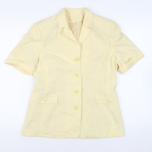 New Look Womens Yellow Jacket Blazer Size 14 Button - Vintage