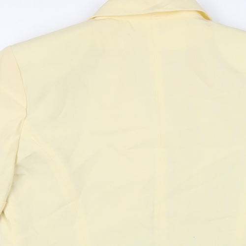 New Look Womens Yellow Jacket Blazer Size 14 Button - Vintage