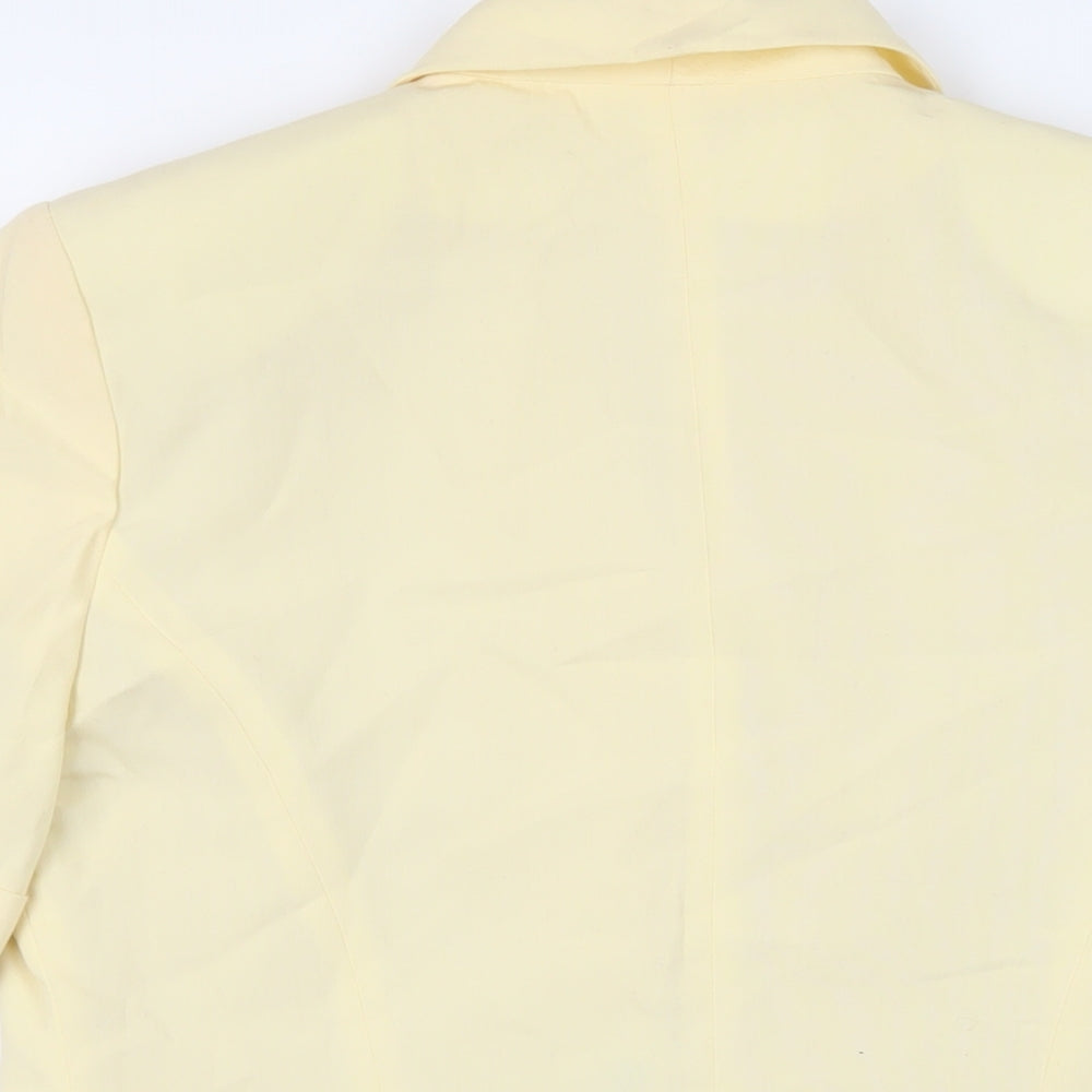 New Look Womens Yellow Jacket Blazer Size 14 Button - Vintage