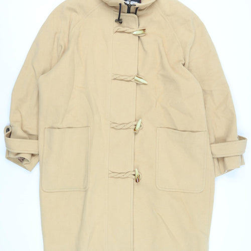 Huberman Womens Yellow Overcoat Coat Size L Zip - Duffle Coat