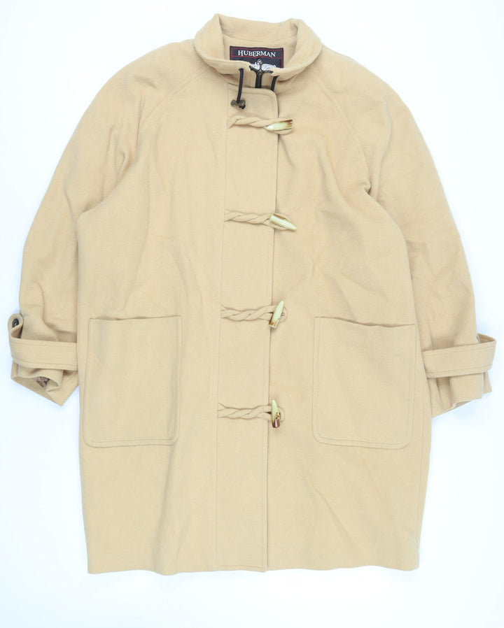 Huberman Womens Yellow Overcoat Coat Size L Zip - Duffle Coat