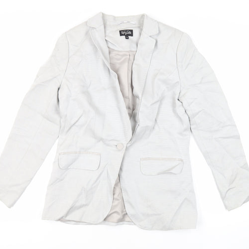 Per Una Womens Grey Jacket Blazer Size 12 Button