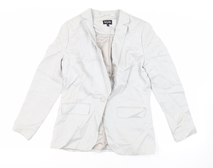 Per Una Womens Grey Jacket Blazer Size 12 Button