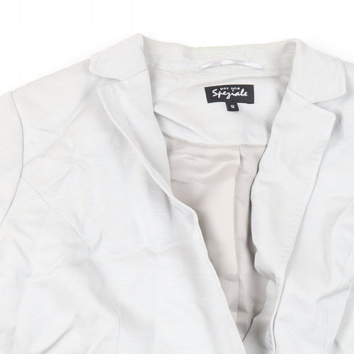 Per Una Womens Grey Jacket Blazer Size 12 Button