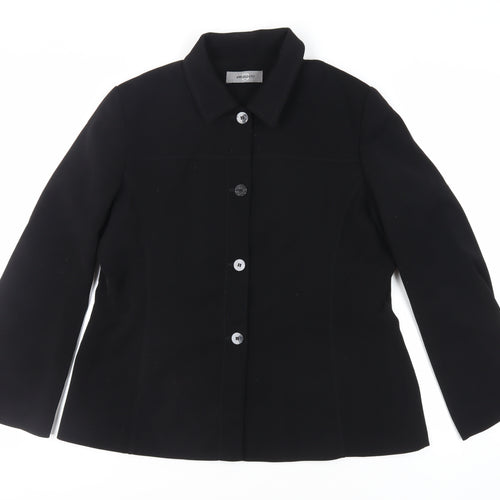 AMARANTO Womens Black Jacket Blazer Size 18 Button