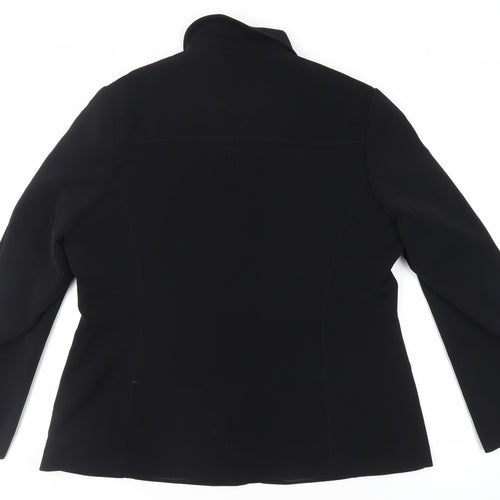 AMARANTO Womens Black Jacket Blazer Size 18 Button