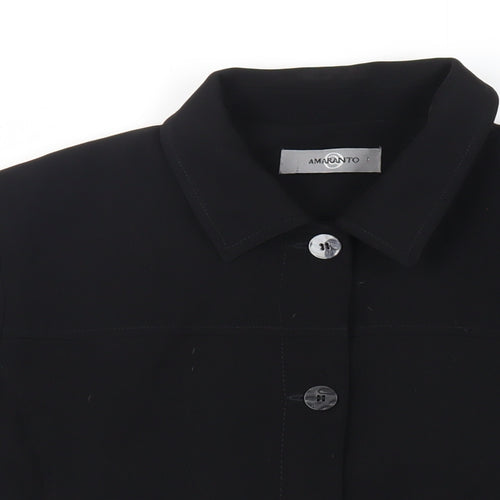 AMARANTO Womens Black Jacket Blazer Size 18 Button