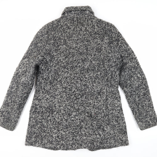 H&M Womens Grey Overcoat Coat Size 12 Zip