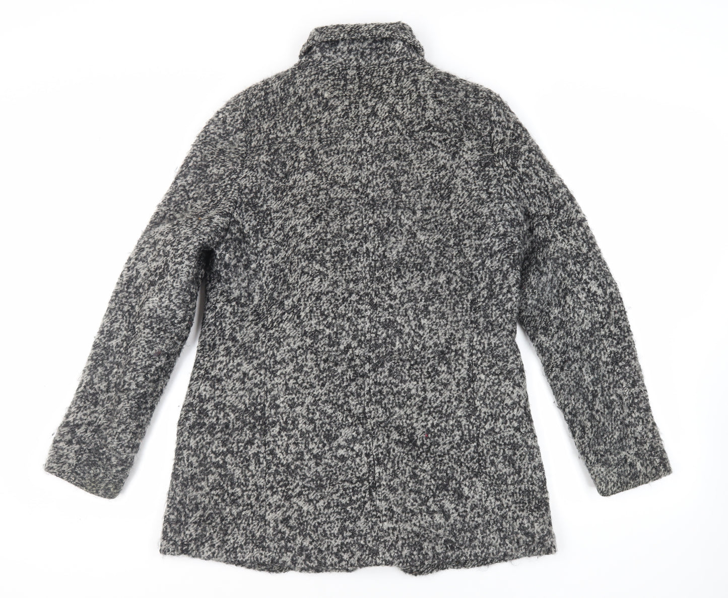 H&M Womens Grey Overcoat Coat Size 12 Zip