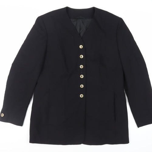 ara Womens Black Jacket Blazer Size 12 Button - Vintage