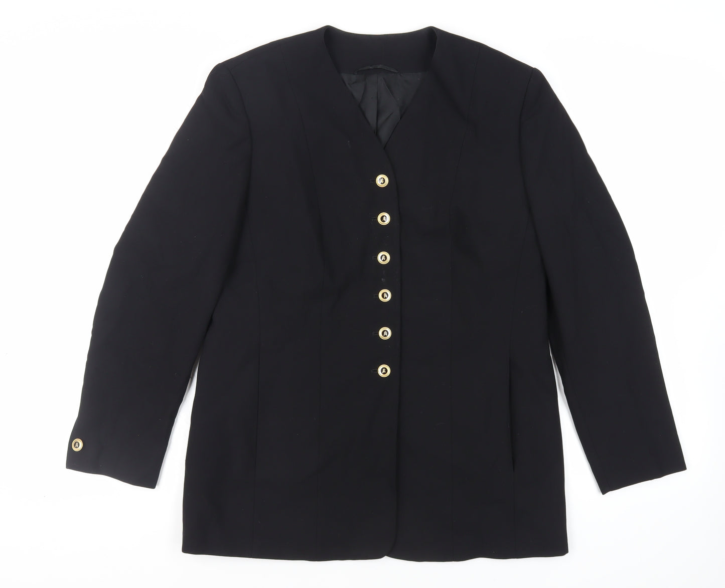 ara Womens Black Jacket Blazer Size 12 Button - Vintage