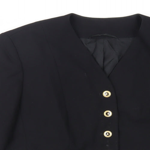 ara Womens Black Jacket Blazer Size 12 Button - Vintage