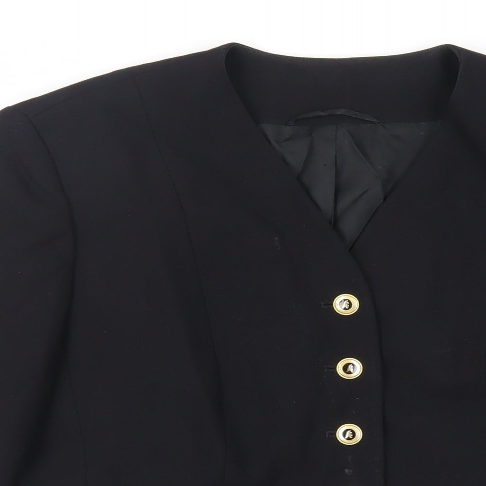 ara Womens Black Jacket Blazer Size 12 Button - Vintage