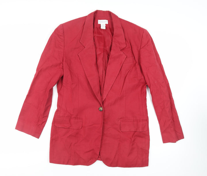 Lands' End Womens Red Jacket Blazer Size 14 Button