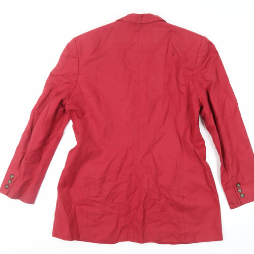 Lands' End Womens Red Jacket Blazer Size 14 Button