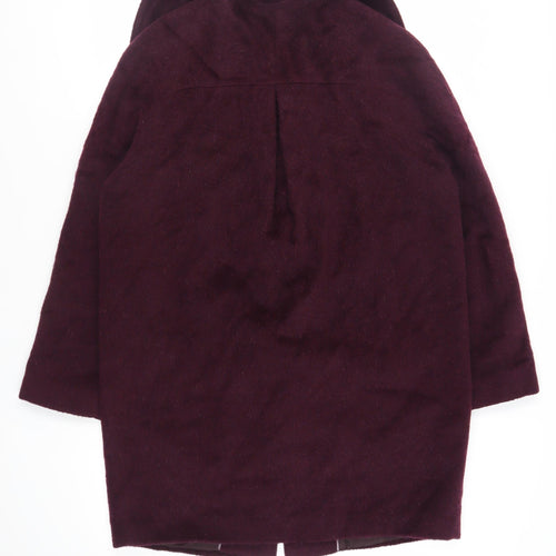 John Lewis Womens Purple Overcoat Coat Size 14 Snap