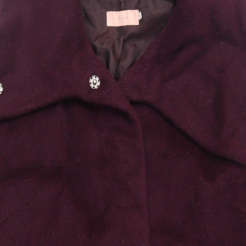 John Lewis Womens Purple Overcoat Coat Size 14 Snap