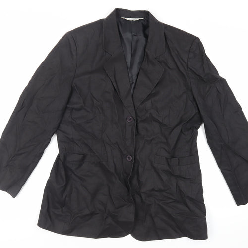 St Bernard Womens Black Jacket Blazer Size 14 Button