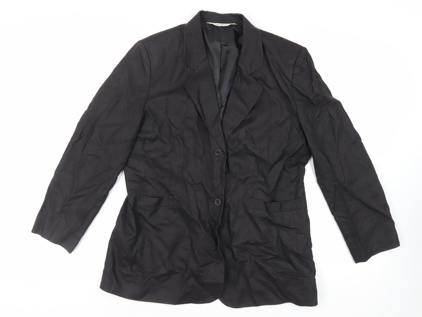 St Bernard Womens Black Jacket Blazer Size 14 Button