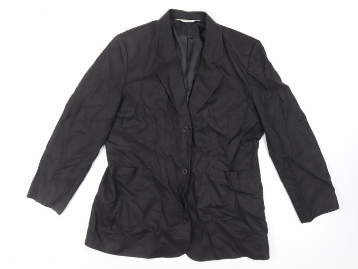 St Bernard Womens Black Jacket Blazer Size 14 Button