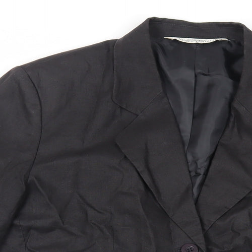 St Bernard Womens Black Jacket Blazer Size 14 Button