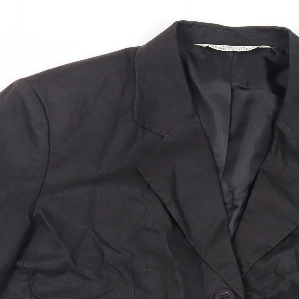 St Bernard Womens Black Jacket Blazer Size 14 Button