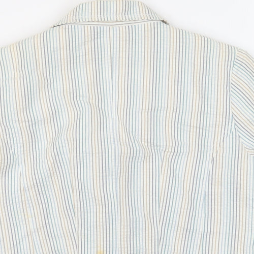 New Look Womens Ivory Striped Jacket Blazer Size 12 Button