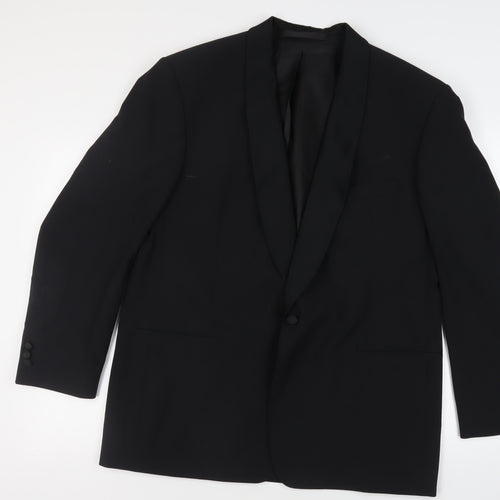 Marks and Spencer Mens Black Polyester Tuxedo Suit Jacket Size 46 Regular