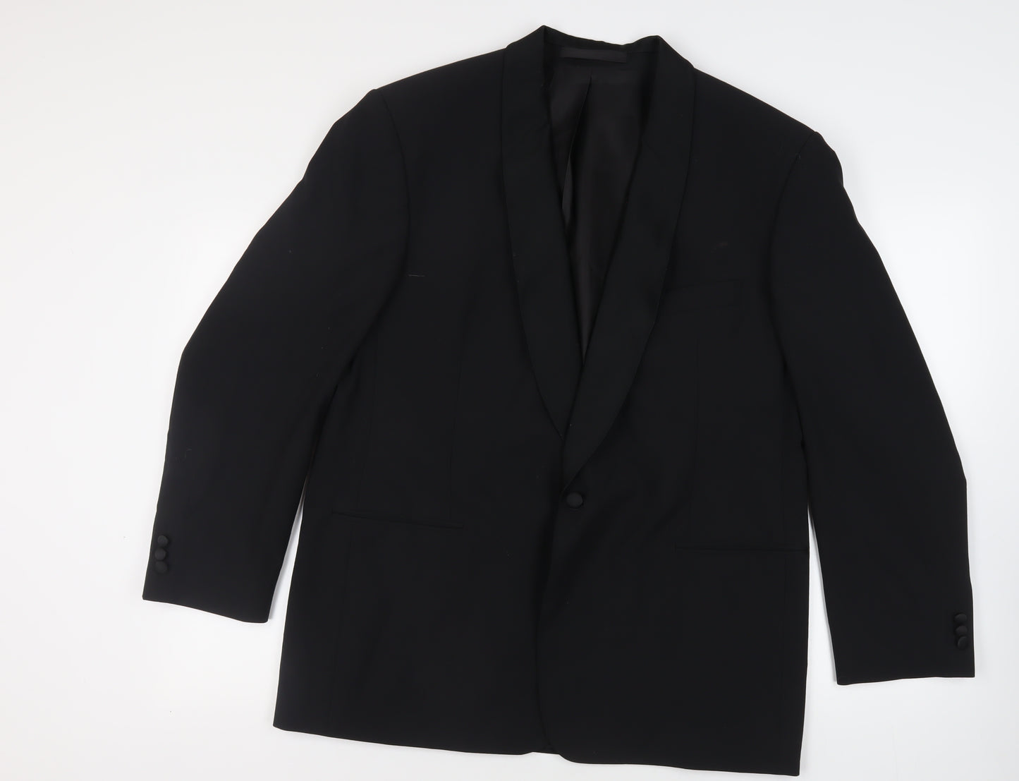 Marks and Spencer Mens Black Polyester Tuxedo Suit Jacket Size 46 Regular