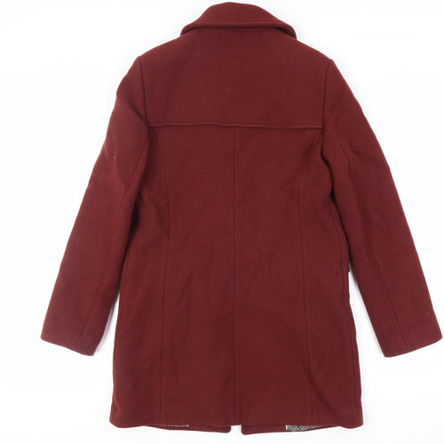 Trench & Coat Womens Red Overcoat Coat Size 12 Zip