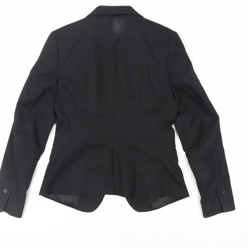 H&M Womens Black Jacket Blazer Size 10 Button