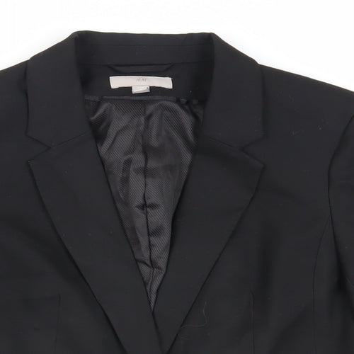 H&M Womens Black Jacket Blazer Size 10 Button