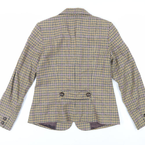 Prét-á-Porter Womens Beige Geometric Jacket Blazer Size 8 Button