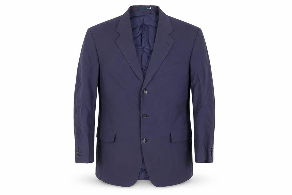 Front view of Maitland men’s blue polyester jacket suit jacket, size 44, regular