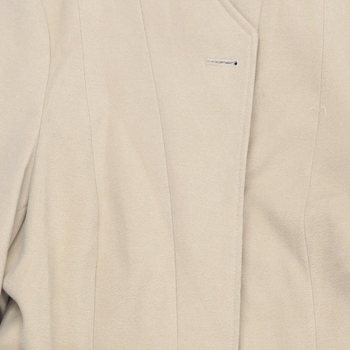 Marks and Spencer Womens Beige Overcoat Coat Size 18 Button - Belted