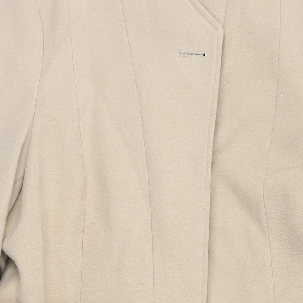 Marks and Spencer Womens Beige Overcoat Coat Size 18 Button - Belted