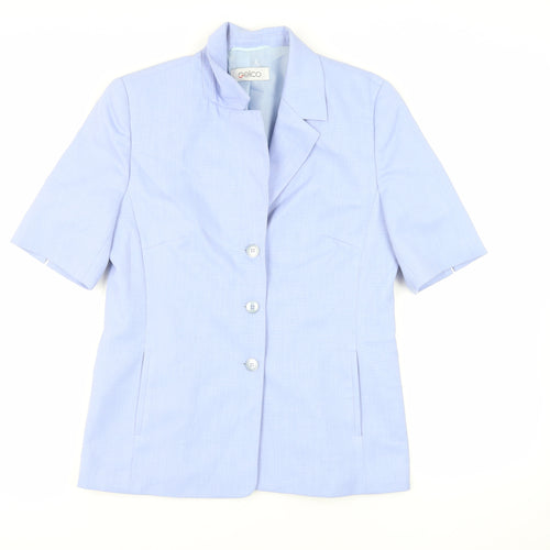 Gelco Womens Blue Jacket Blazer Size 12 Button