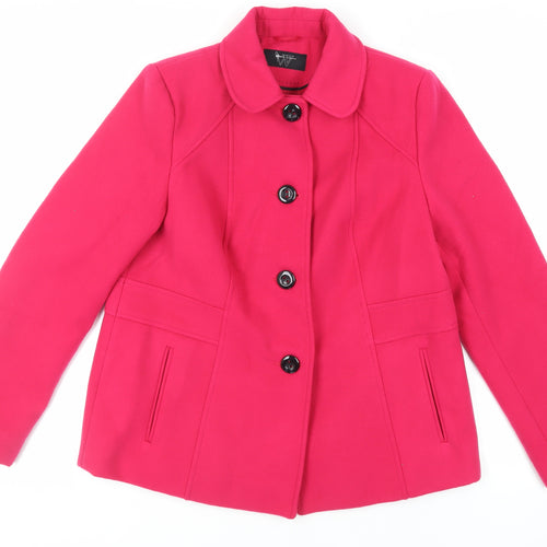 BHS Womens Pink Jacket Size 14 Button