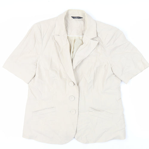 Bonmarché Womens Beige Jacket Blazer Size 16 Button