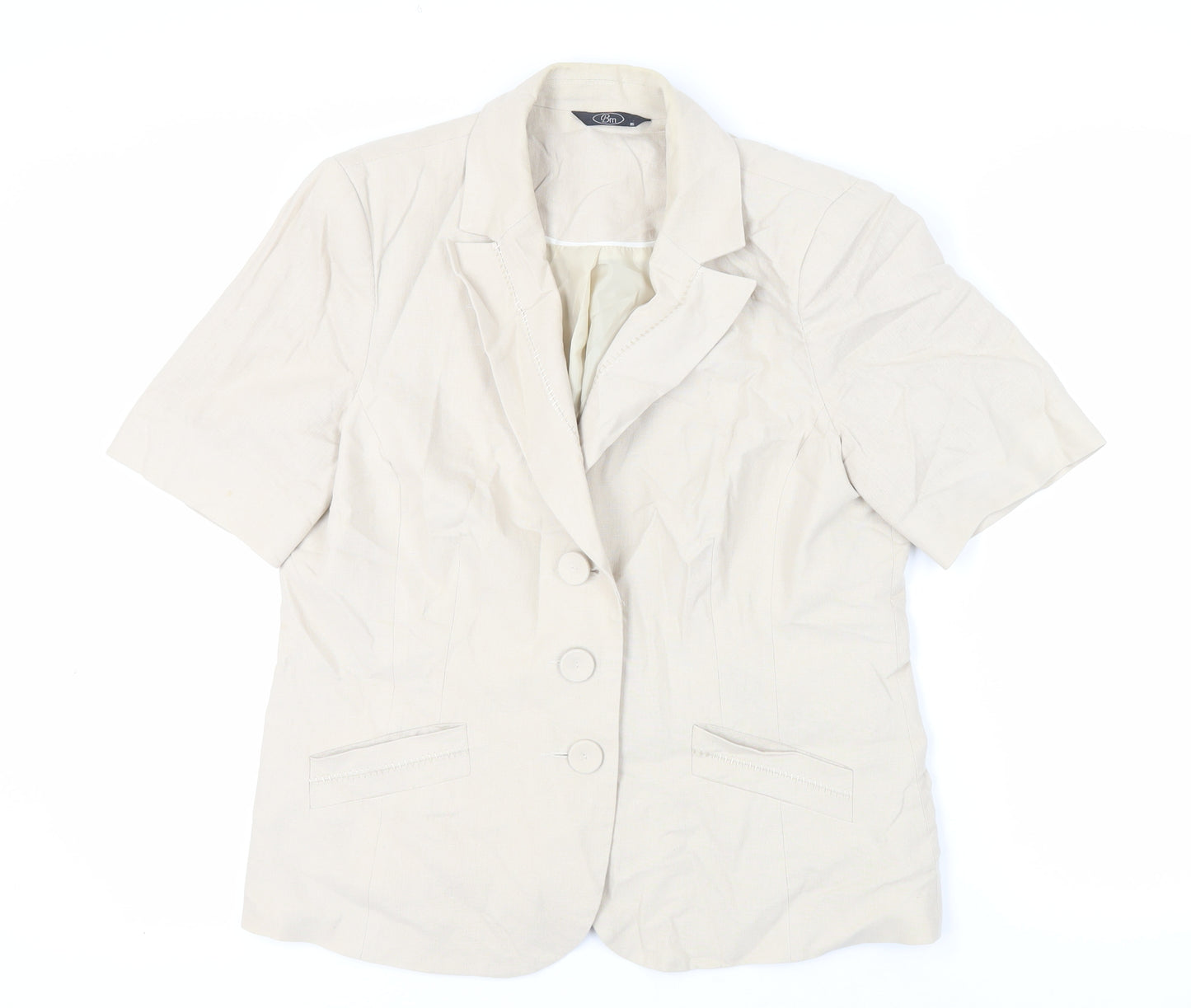 Bonmarché Womens Beige Jacket Blazer Size 16 Button