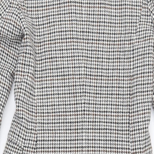 Topshop Womens Grey Geometric Pea Coat Coat Size 4 Button
