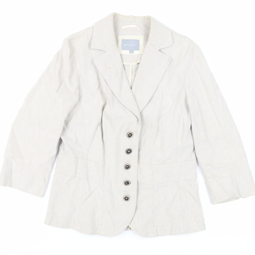 Per Una Womens Beige Jacket Blazer Size 12 Button