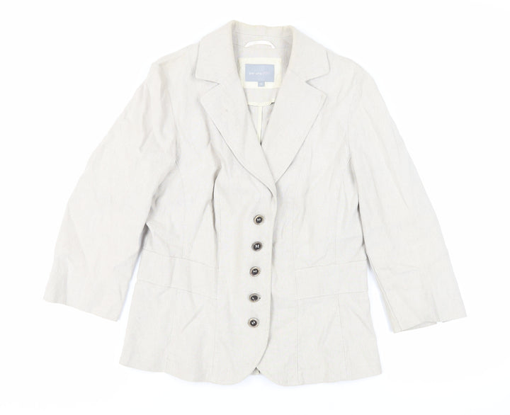 Per Una Womens Beige Jacket Blazer Size 12 Button