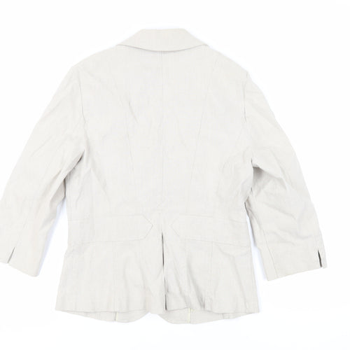 Per Una Womens Beige Jacket Blazer Size 12 Button