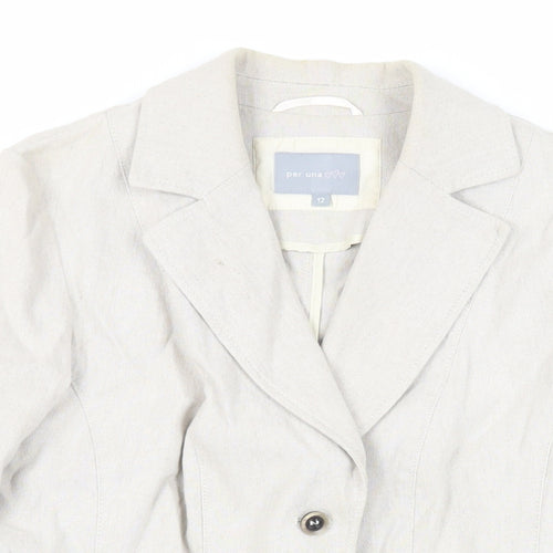 Per Una Womens Beige Jacket Blazer Size 12 Button