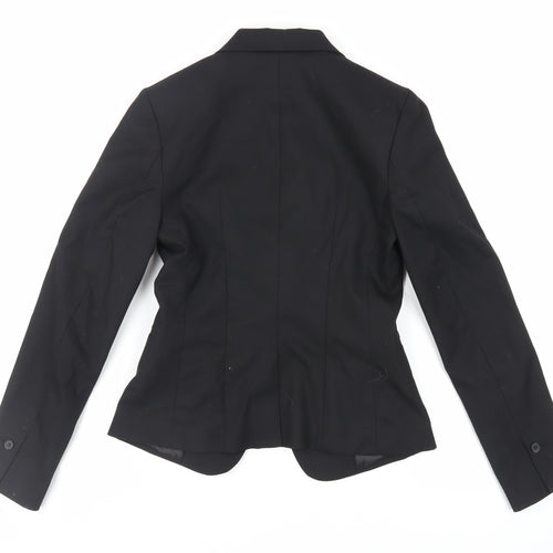 H&M Womens Black Jacket Blazer Size 8 Button