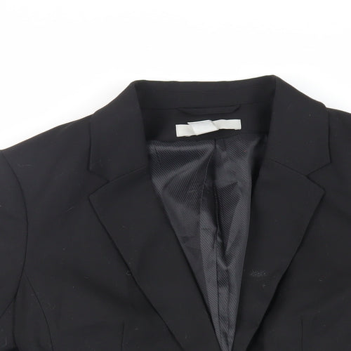 H&M Womens Black Jacket Blazer Size 8 Button